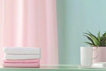 Pastel Serenity: A Minimalist Bathroom Still Life