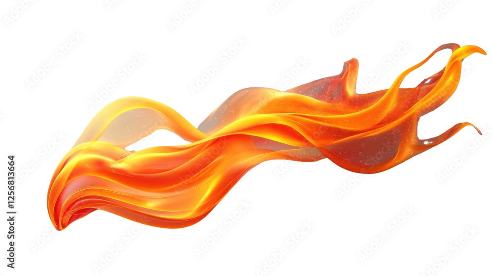 Poster abstract fire flame design element flowing on transparent background