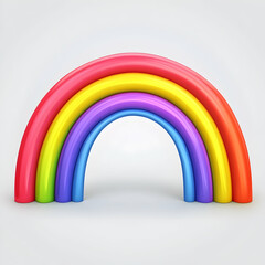 Fototapeta premium Colorful rainbow arch, playful design, bright background, children's illustration, ideal for greeting cards