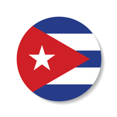 Cuba circle flag logo icon digital vector illustration