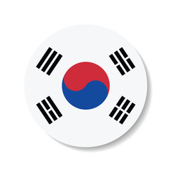 South Korea circle flag logo icon digital vector illustration