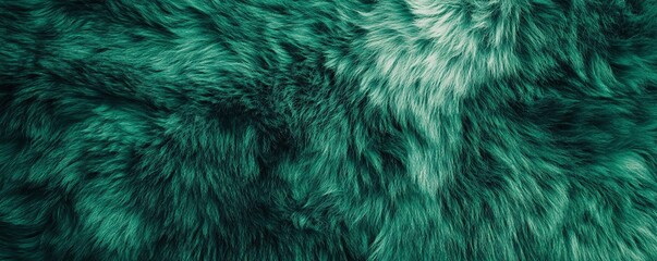 Obraz premium Green fur background showing soft texture and fluffy fibers