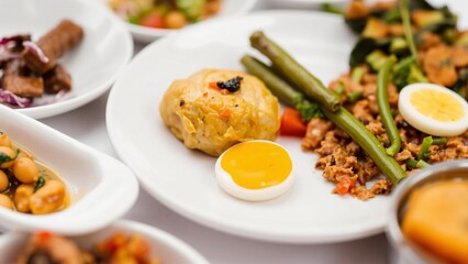 Delicious and Diverse Mezze Platter Close-Up of Gourmet Small Dishes