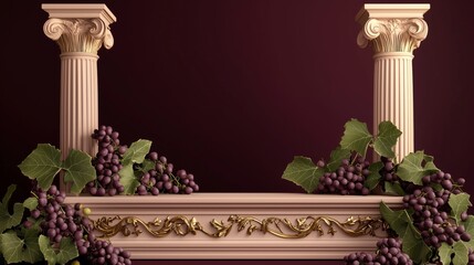 Classic Greco-Roman Inspired Empty Podium with Decorative Elements