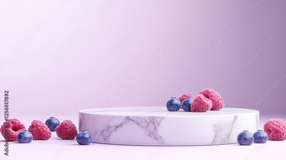 Aufkleber minimalist 3d empty podium with smooth marble surface for display