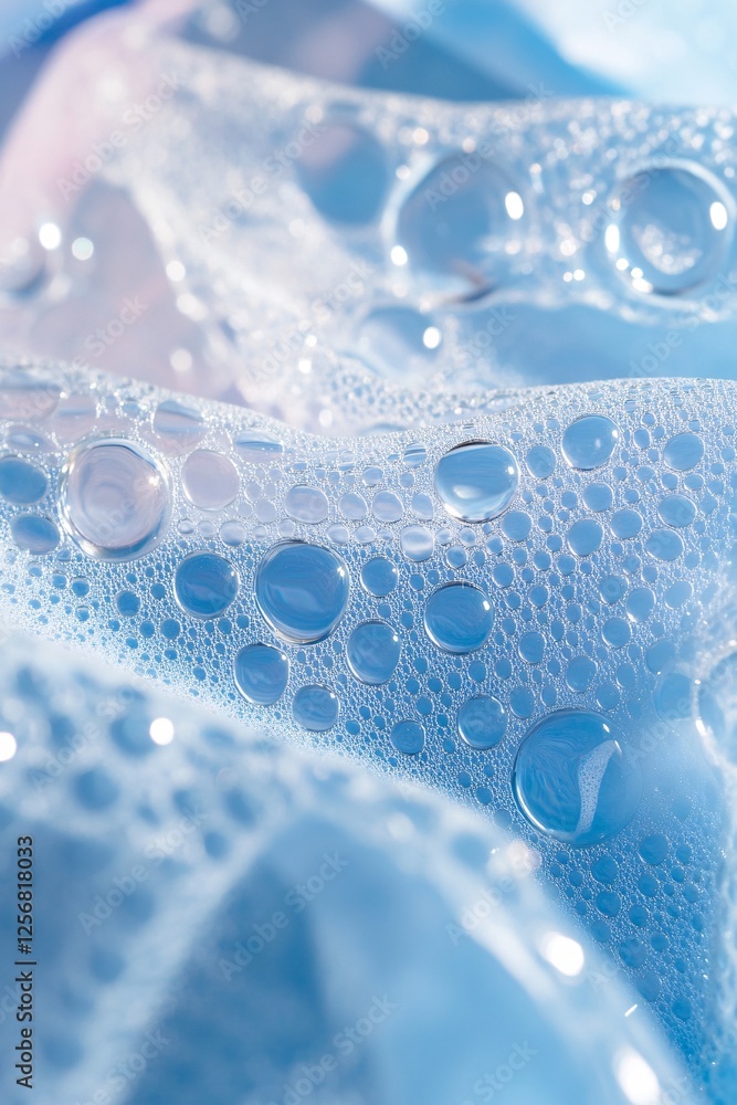 Leinwandbilder soap bubbles creating abstract pattern on blue background