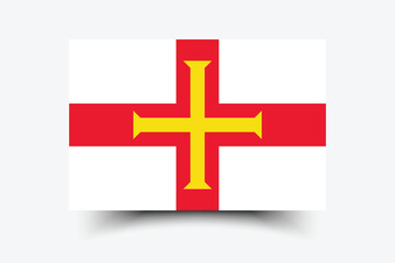 Fototapeta premium Guernsey flag. Flag of Guernsey. The official ratio. Flag icon. Standard color. Standard size. A rectangular flag. Vector illustration.