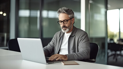 Fototapeta premium businessman working on laptop in office