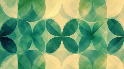 Abstract Green and Beige Circular Pattern Design
