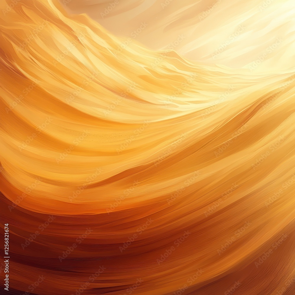 Poster abstract illustration of flowing warm colors in a wave pattern