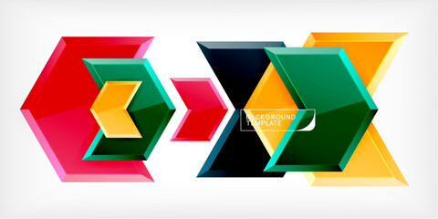 Vector 3d arrow techno design template