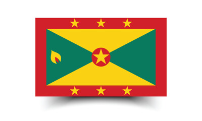 Grenada flag. Flag of Grenada. The official ratio. Flag icon. Standard color. Standard size. A rectangular flag. Computer illustration. Digital illustration. Vector illustration.