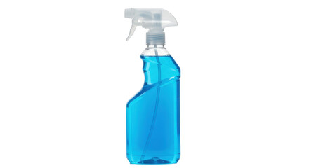 Blue Cleaning Spray Bottle on White Background Isolated Transparent Background png