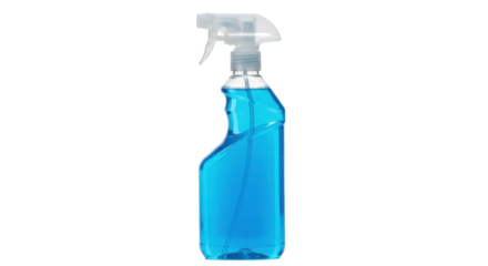 Blue Cleaning Spray Bottle on White Background Isolated Transparent Background png