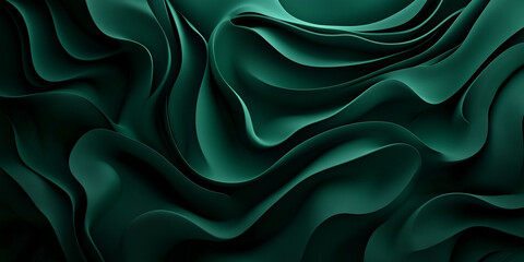 Obraz premium dark green wave pattern background
