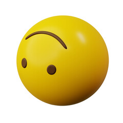 3d Emoticon Upside Down Face Yellow Ball Emoticon Emoji or Smiley