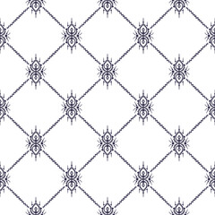 Naklejka premium pattern batik flower damask ethnic boho ikat texture tribal geometric background