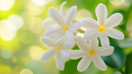 Delicate White Flowers in a Vibrant Garden Setting