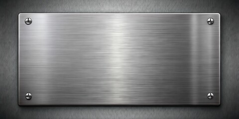 Metal plate on gray background rendering mock up, gray background, mockup