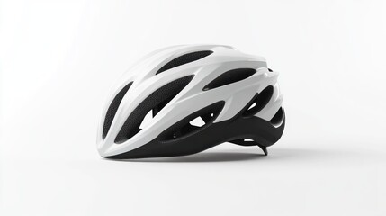 Fototapeta premium White Bicycle Helmet on White Background