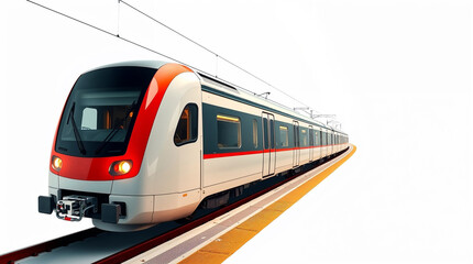 Modern high-speed passenger express train moving on railway