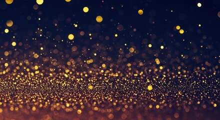 Glittering gold bokeh background with sparkling light effects