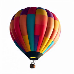 Fototapeta premium Colorful hot air balloon floating against white background
