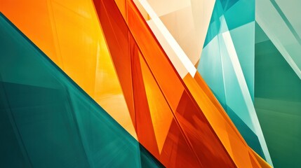 Fototapeta premium Abstract geometric composition with vibrant colors and sharp angles in a modern design