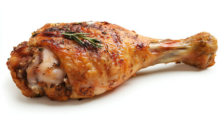 fried chicken leg isolated on white background 