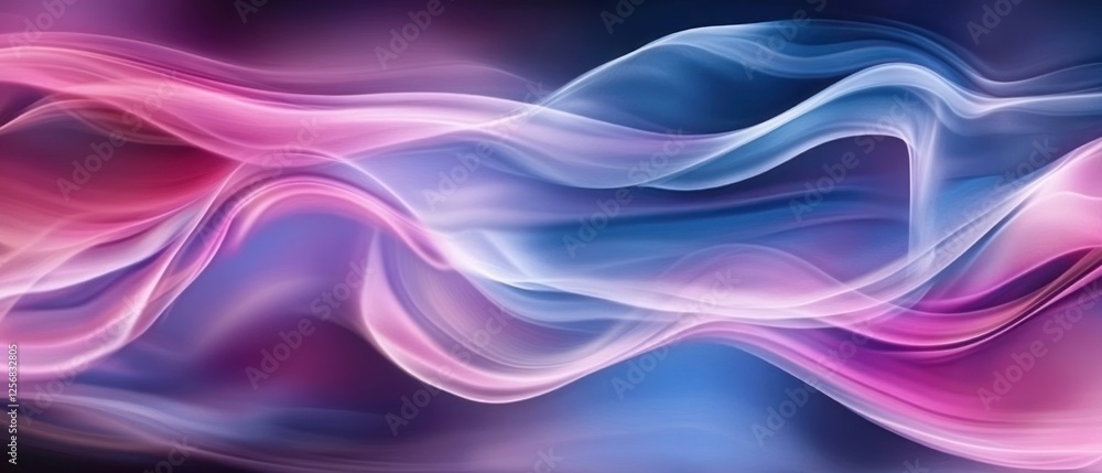 Poster abstract waves of color flowing across a dark background