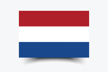 Flag of the Netherlands. Flag icon. Standard color. Standard size. A rectangular flag. Computer illustration. Digital illustration. Vector illustration.