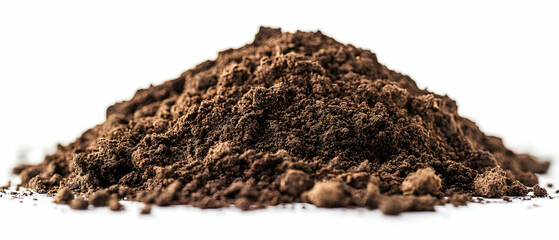 Dark soil pile, close-up view
