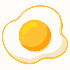 Sunny side up egg food vector on white background.
