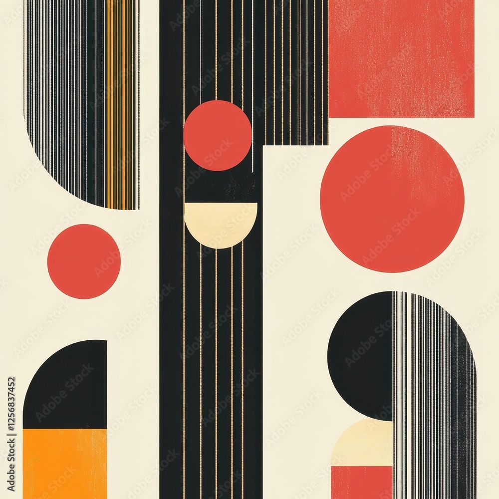 Poster geometric shapes in a minimalist abstract design form a pattern