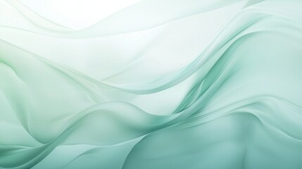 Fototapeta premium Abstract Mint Green Fabric Waves: Serene Texture Background