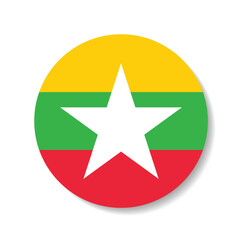 Myanmar flag circle icon vector illustration