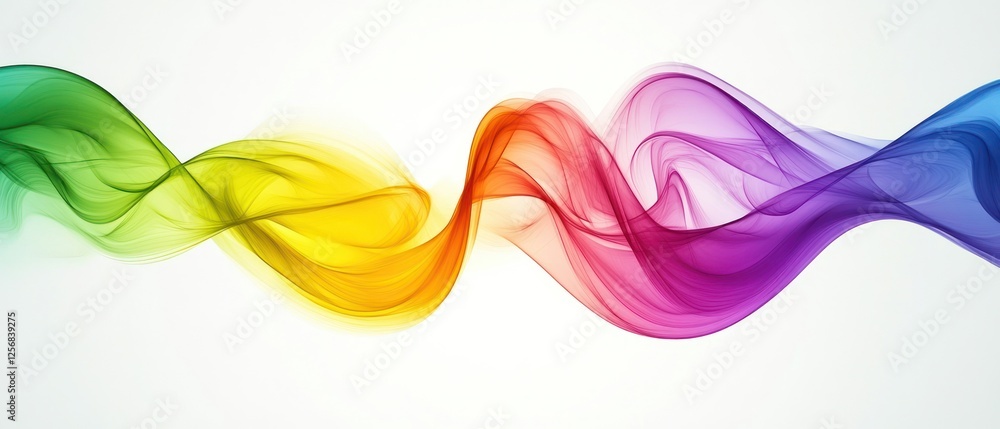 Poster colorful flowing waves of translucent smoke in vibrant hues create a dynamic and artistic background