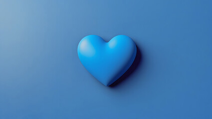 Fototapeta premium Blue heart on 3D blue background