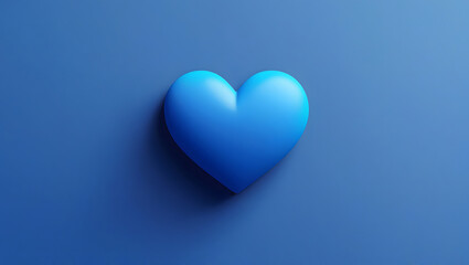Blue heart on blue background
