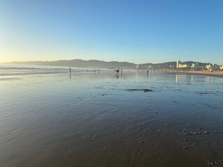 Low tide sunset on the beach