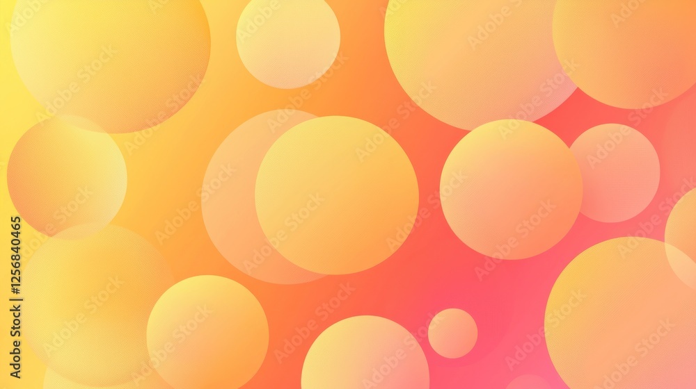 Poster abstract gradient circles background: warm hues and seamless pattern
