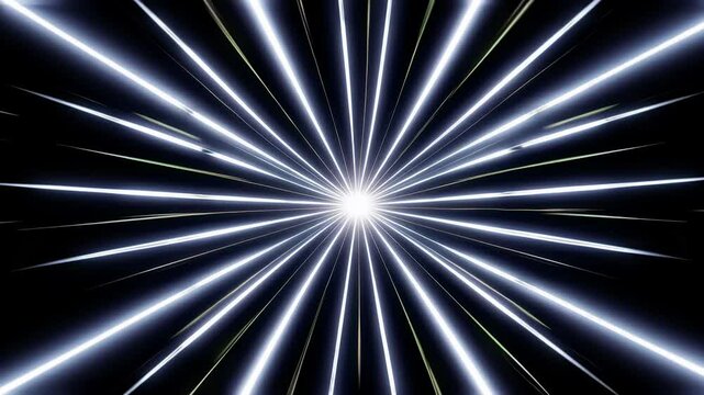 Dynamic light bursts emanating from central point creating starburst motion