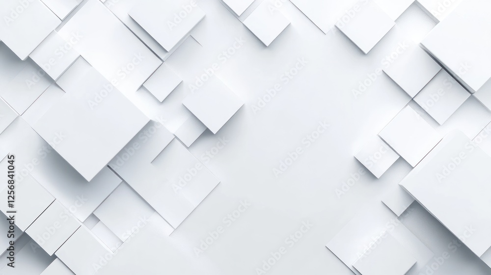 Aufkleber abstract composition of white geometric shapes creating a modern, clean background for various appli