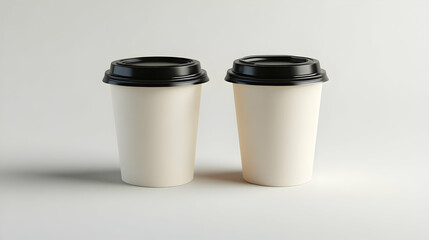 Two coffee cups, studio shot, blank, beverage