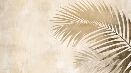 Obraz premium Elegant Gold Palm Leaves on Beige Background