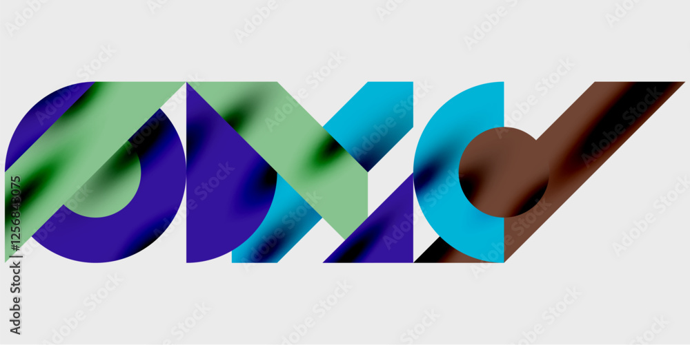 Aufkleber Modern abstract background featuring circles, lines, and triangles in a dynamic geometric composition. Perfect for stylish, tech, or creative-themed designs
