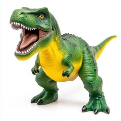 Obraz premium Colorful Tyrannosaurus Rex Toy Figure on White Background