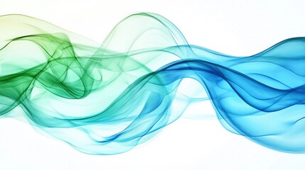 Obraz premium Abstract Swirling Blue and Green Smoke Waves