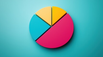 Fototapeta premium Vibrant Pie Chart: Data Visualization in 3D