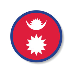 Nepal flag circle icon vector illustration